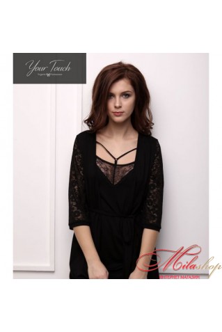 Елегантний халат Your Touch BO-8020 чорний